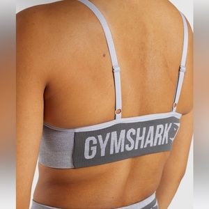 Medium Gymshark Flex Strappy Sports Bra - Lavender and Grey